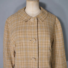 Load image into Gallery viewer, 60s PENDLETON SHORT BROWN BEIGE AND GREY PLAID WOOL SWING JACKET - L