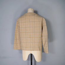 Load image into Gallery viewer, 60s PENDLETON SHORT BROWN BEIGE AND GREY PLAID WOOL SWING JACKET - L