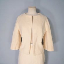Load image into Gallery viewer, 60s CREAM LILLI ANN THICK WOVEN WOOL SUIT WITH PENCIL SKIRT AND OPEN JACKET - XS-S
