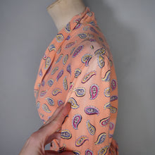 Load image into Gallery viewer, 40s ORANGE PAISLEY PRINT SOFT RAYON ROBE / WRAP DRESS - S