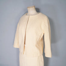 Load image into Gallery viewer, 60s CREAM LILLI ANN THICK WOVEN WOOL SUIT WITH PENCIL SKIRT AND OPEN JACKET - XS-S