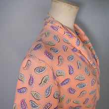 Load image into Gallery viewer, 40s ORANGE PAISLEY PRINT SOFT RAYON ROBE / WRAP DRESS - S