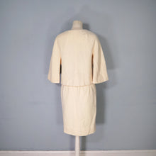 Load image into Gallery viewer, 60s CREAM LILLI ANN THICK WOVEN WOOL SUIT WITH PENCIL SKIRT AND OPEN JACKET - XS-S