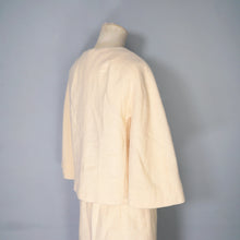Load image into Gallery viewer, 60s CREAM LILLI ANN THICK WOVEN WOOL SUIT WITH PENCIL SKIRT AND OPEN JACKET - XS-S