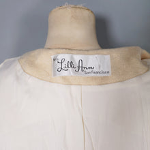 Load image into Gallery viewer, 60s CREAM LILLI ANN THICK WOVEN WOOL SUIT WITH PENCIL SKIRT AND OPEN JACKET - XS-S