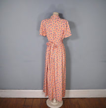 Load image into Gallery viewer, 40s ORANGE PAISLEY PRINT SOFT RAYON ROBE / WRAP DRESS - S