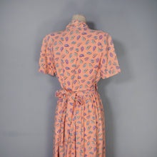 Load image into Gallery viewer, 40s ORANGE PAISLEY PRINT SOFT RAYON ROBE / WRAP DRESS - S