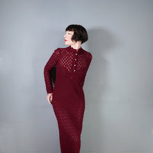 Load image into Gallery viewer, 70s DARK PLUMMY WINE COLOUREFD LACE KNIT EMPIRE MAXI DRESS - L