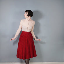 Load image into Gallery viewer, 40s 50s RED AND BLACK CHECK RUMONTE A-LINE CORDUROY SKIRT - 26-27&quot;