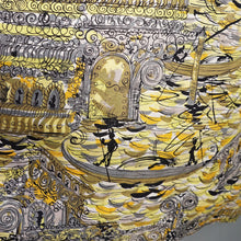 Load image into Gallery viewer, HANDMADE 50s YELLOW VENETIAN / VENICE GONDOLIER PRINT FULL SKIRT - 30&quot;