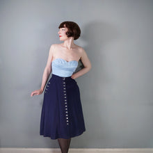 Load image into Gallery viewer, 50s / 60s ST MICHAEL PASTEL BLUE STRAPLESS CORSET / BUSTIER SUN TOP - XS