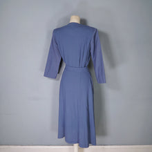Load image into Gallery viewer, TAILORED DUSKY BLUE 40s STYLE BIG BUTTON AUTUMN WINTER DRESS - S-M