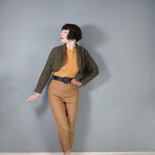 Load image into Gallery viewer, 50s FLECKED BROWN ORANGE WOOL CROPPED BOLERO JACKET - XS-S