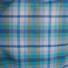Load image into Gallery viewer, 50s BLUE GREEN CHECK DRESS WITH FULL SKIRT AND GATHERED BUST - M