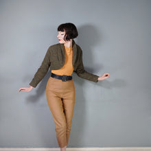 Load image into Gallery viewer, 50s FLECKED BROWN ORANGE WOOL CROPPED BOLERO JACKET - XS-S