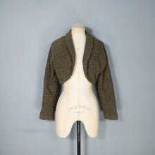 Load image into Gallery viewer, 50s FLECKED BROWN ORANGE WOOL CROPPED BOLERO JACKET - XS-S