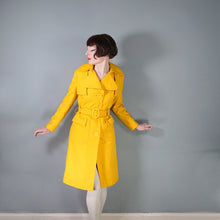 Load image into Gallery viewer, 60s BRIGHT YELLOW BELTED SPRING TRENCH COAT - S