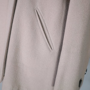 50s GREY STRONG SHOULDERED SWING JACKET / COAT WITH BUTTON DESIGN - M-L