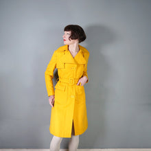 Load image into Gallery viewer, 60s BRIGHT YELLOW BELTED SPRING TRENCH COAT - S