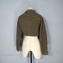 Load image into Gallery viewer, 50s FLECKED BROWN ORANGE WOOL CROPPED BOLERO JACKET - XS-S