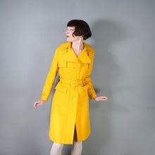 Load image into Gallery viewer, 60s BRIGHT YELLOW BELTED SPRING TRENCH COAT - S