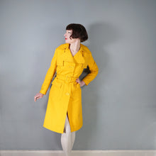 Load image into Gallery viewer, 60s BRIGHT YELLOW BELTED SPRING TRENCH COAT - S