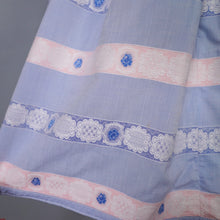 Load image into Gallery viewer, 50s PASTEL BLUE AND PINK RIBBON BROCADE &quot;ANTOINETTE&quot; COTTON DRESS - XS