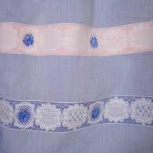 Load image into Gallery viewer, 50s PASTEL BLUE AND PINK RIBBON BROCADE &quot;ANTOINETTE&quot; COTTON DRESS - XS