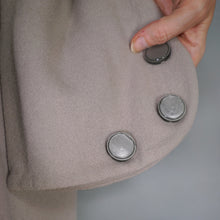 Load image into Gallery viewer, 50s GREY STRONG SHOULDERED SWING JACKET / COAT WITH BUTTON DESIGN - M-L