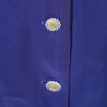Load image into Gallery viewer, 70s BUS STOP / LEE BENDER DARK BLUE BLOUSE WITH HUGE DAGGER COLLAR - XS
