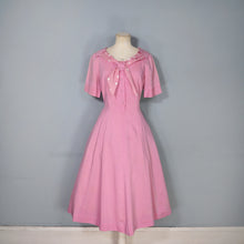Load image into Gallery viewer, 40s DUSKY PINK TEA DRESS WITH A POLKA DOT SHAWL COLLAR - L / volup