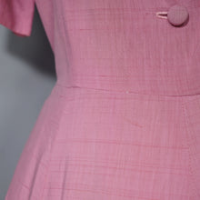 Load image into Gallery viewer, 40s DUSKY PINK TEA DRESS WITH A POLKA DOT SHAWL COLLAR - L / volup