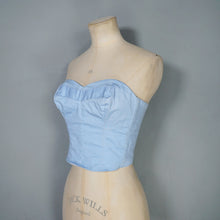 Load image into Gallery viewer, 50s / 60s ST MICHAEL PASTEL BLUE STRAPLESS CORSET / BUSTIER SUN TOP - XS