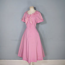 Load image into Gallery viewer, 40s DUSKY PINK TEA DRESS WITH A POLKA DOT SHAWL COLLAR - L / volup