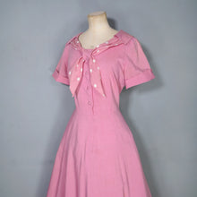 Load image into Gallery viewer, 40s DUSKY PINK TEA DRESS WITH A POLKA DOT SHAWL COLLAR - L / volup