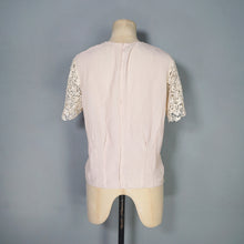Load image into Gallery viewer, 40s 50s CREAM RIBBED GUIPURE LACE BLOUSE - L
