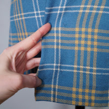 Load image into Gallery viewer, 60s ST MICHAELS BLUE AND BEIGE CHECK WOOL MINI SHIFT MOD DRESS - S