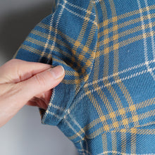 Load image into Gallery viewer, 60s ST MICHAELS BLUE AND BEIGE CHECK WOOL MINI SHIFT MOD DRESS - S