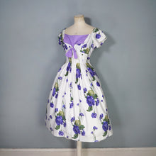 Load image into Gallery viewer, 60s "WENDY" DARK PURPLE ROSE PRINT FLORAL EMPIRE BUST DRESS - S