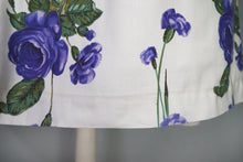 Load image into Gallery viewer, 60s "WENDY" DARK PURPLE ROSE PRINT FLORAL EMPIRE BUST DRESS - S