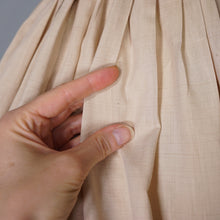 Load image into Gallery viewer, 50s 60s BEIGE FULL SKIRTED BLANES DRESS WITH POLKA DOT SASH WAIST - XS