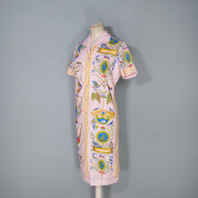 Load image into Gallery viewer, 60s PINK "SERBIN" MURIEL RYAN NOVELTY BIRD PRINT SHIFT DRESS - S