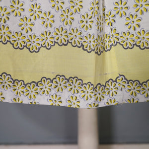 40s / 50s SOFT RAYON YELLOW FLORAL TEA DRESS WITH BELT - M