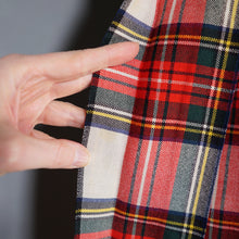 Load image into Gallery viewer, 60s &quot;THE 2 WAY SKIRT&quot; RED TARTAN REVERSIBLE PLEATED WOOL SKIRT - 25-26&quot;
