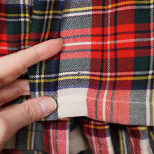 Load image into Gallery viewer, 60s &quot;THE 2 WAY SKIRT&quot; RED TARTAN REVERSIBLE PLEATED WOOL SKIRT - 25-26&quot;