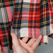 Load image into Gallery viewer, 60s &quot;THE 2 WAY SKIRT&quot; RED TARTAN REVERSIBLE PLEATED WOOL SKIRT - 25-26&quot;