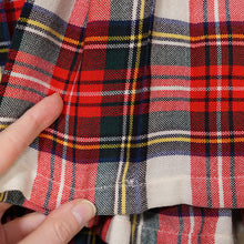 Load image into Gallery viewer, 60s &quot;THE 2 WAY SKIRT&quot; RED TARTAN REVERSIBLE PLEATED WOOL SKIRT - 25-26&quot;
