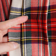 Load image into Gallery viewer, 60s &quot;THE 2 WAY SKIRT&quot; RED TARTAN REVERSIBLE PLEATED WOOL SKIRT - 25-26&quot;