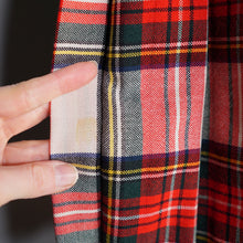 Load image into Gallery viewer, 60s &quot;THE 2 WAY SKIRT&quot; RED TARTAN REVERSIBLE PLEATED WOOL SKIRT - 25-26&quot;