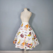 Load image into Gallery viewer, 50s 60s NOAHS ARC WHIMSICAL ANIMAL NOVELTY PRINT FULL SKIRT - 27"